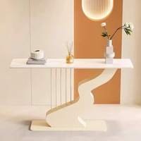 Table console moderne en métal, style crème, luxe léger, créative, pour salon, mobilier de maison, entrée, couloir, motif artistique, Woerfu