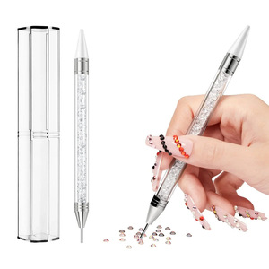 Dual-Head Metal Dotting Pen <b>Nail</b> Art Wax Drill Point Brush Rhinestone Picker Manicure Painting Detailing Tool Salon Handle - Product Image 1