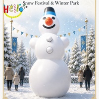 Bonhomme de neige gonflable géant blanc avec nez en carotte pour la promotion de Noël, décoration d'événements, accessoire de spectacle