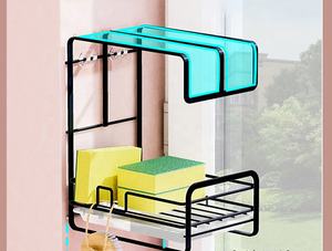 <span class=keywords><strong>2021</strong></span> <span class=keywords><strong>meilleur</strong></span> vendeur haute qualité quantité minimale de commande multifonctionnel fer comptoir mural organisateur de cuisine support de rangement - Product Image 2