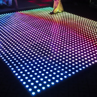 Écran LED de sol semi-transparent 36 64 144 225 pixels, écran vidéo numérique pour piste de danse, lumière DMX512/WiFi, verre trempé