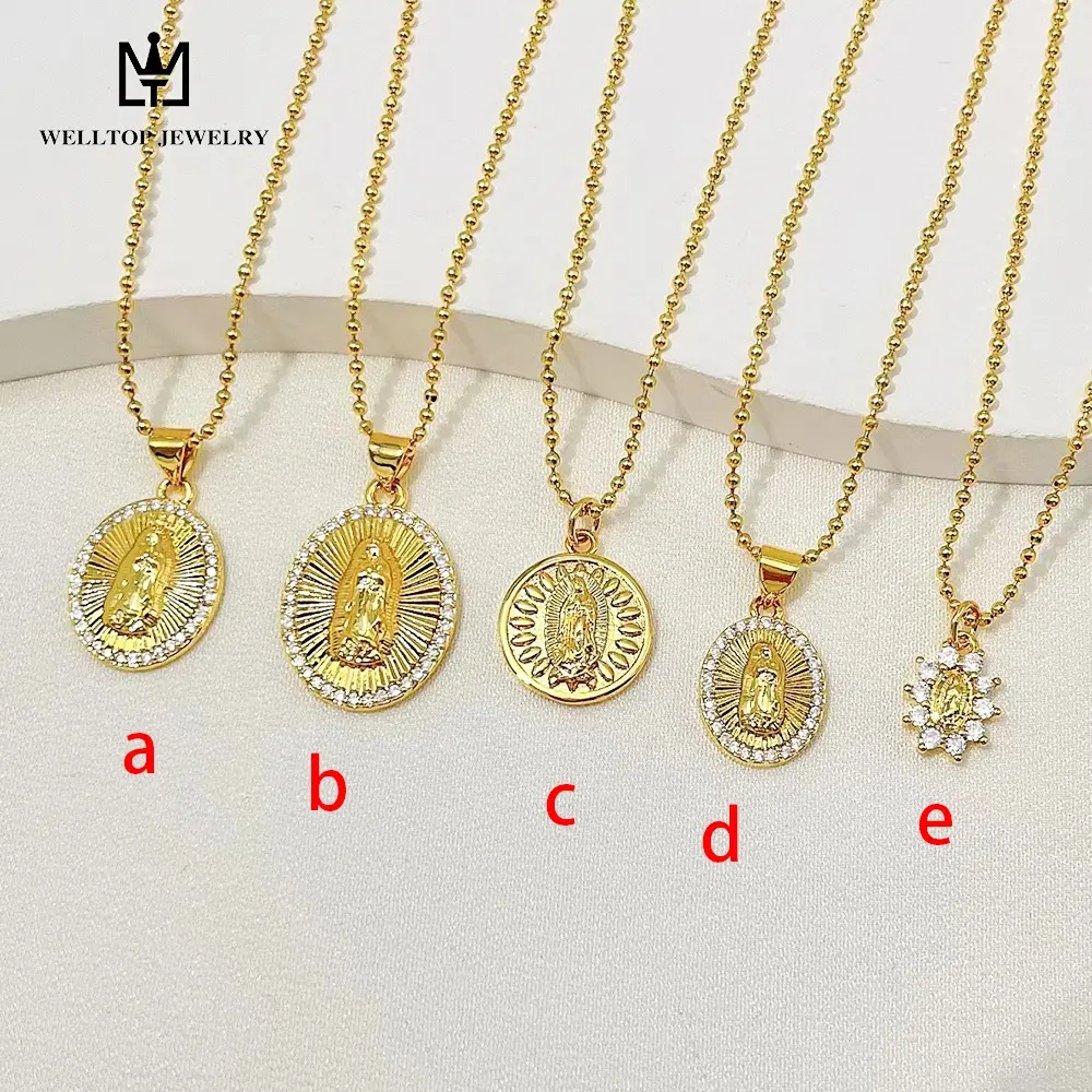 Wholesale Round Chico Catholic Guadalupe Necklace Collection for women