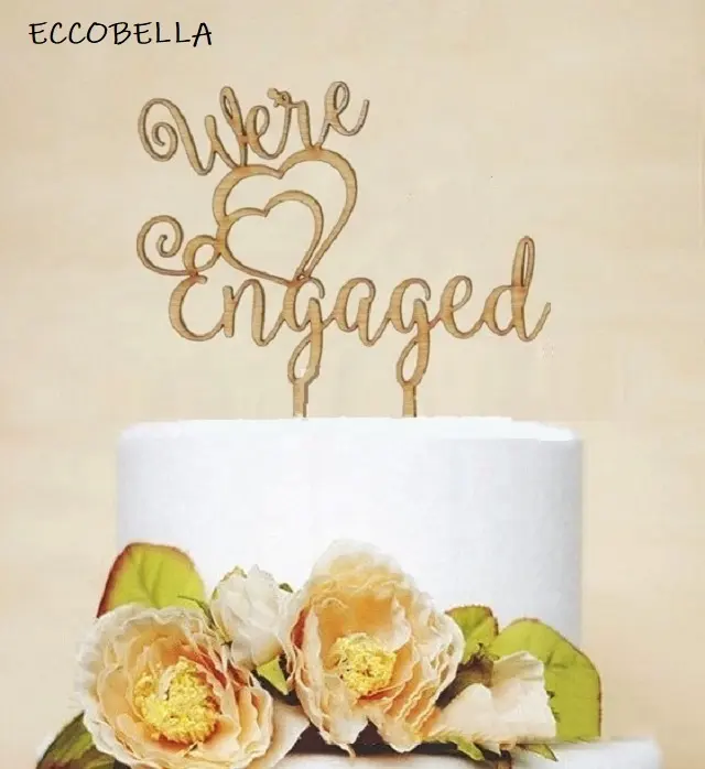 We are engaged wood cake topper for engagement engaged wedding cake topper