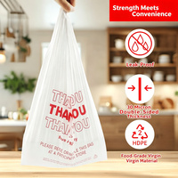 Sacs en plastique pour t-shirts, sacs cabas en HDPE pour l'épicerie et le commerce de détail, réutilisables et recyclables