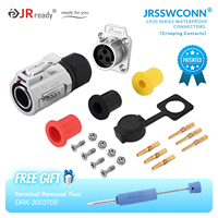 Conector de Aviación de Alta Fiabilidad, Alternativa a JRready, Serie CP20, Conector de Brida, IP68 Impermeable, Receptáculo de 4 Orificios, 300V 16A