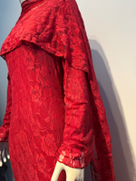 Robe Abaya Sirène Traditionnelle Élégante et Respirante en Dentelle pour Femmes Musulmanes R-717, Style Dubaï, Manches Longues, Longueur Cheville, Tendance
