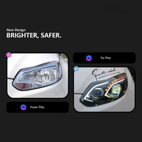 LKS Luces LED de Circulación Diurna de Alta Calidad de 12V para Ford Focus 2012-2014 - Azul, de Una Pieza, para Reequipamiento y Actualización