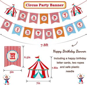Decoraciones para Fiestas de <span class=keywords><strong>Carnaval</strong></span>, Artículos de Cumpleaños de Circo, Pancarta de Feliz Cumpleaños de Circo, Pompones de Papel, Flores, Bola de Panal - Product Image 6