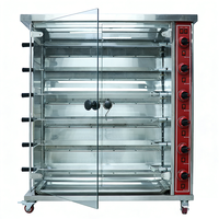 Four à rôtisserie vertical en acier inoxydable à gaz de qualité commerciale, rôtissoire rotative pour poulet, canard, agneau (usage en restaurant/food truck)