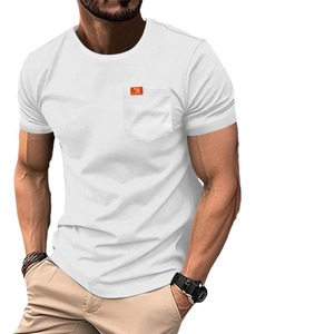 Men's Summer Cotton Bamboo Fiber Short Sleeve <b>T</b>-<b>Shirt</b> <b>With</b> <b>Pocket</b> Regular Fit O-Neck Casual Wear 2024 - Product Image 5