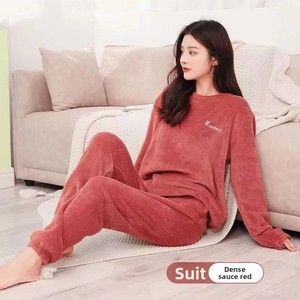 Nuovo Pigiama Invernale <span class=keywords><strong>da</strong></span> <span class=keywords><strong>Donna</strong></span> in Pile Corallo Termico a Maniche Lunghe, Felpato e Imbottito, Stile Fatato con Pantaloni Caldi - Product Image 2