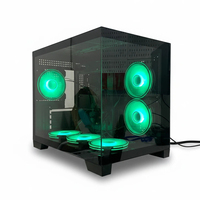 MID Tower Desktop Circular Tempered Glass Pc Casing Cpu Cabinet Atx Cooling Gaming Computer case