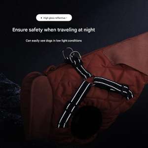 Manteau pour animaux de compagnie en gros avec harnais nouvelle veste chaude pour chien à col roulé réfléchissant veste de neige pour chien habit de neige vêtements pour grands chiens à deux pattes - Product Image 5