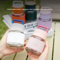 Tasse en verre créative avec poignée, style milk-shaker, pour eau, café, bureau, maison, cadeau