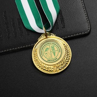 Médaille créative en alliage de zinc moulé sous pression, personnalisée en gros, sans frais de découpe, avec logo imprimé en feuille d'or