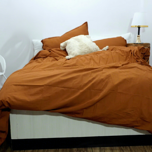 Parure de lit en coton uni très vendue, 400 fils/cm², lavable, tissée, pour usage domestique, 3 pièces - Product Image 1