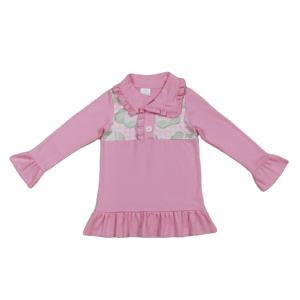 Chemise à manches régulières boutonnée pour bébé RTS, en coton/élasthanne respirant, grande taille, vente en gros, mode pour petites filles - Product Image 1