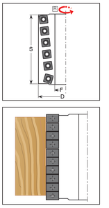 Kim loại thế giới kết thúc Tốt Tiếng ồn thấp Hw xoắn ốc cutterheads turmover dao với 4 cong cắt cạnh - Product Image 4
