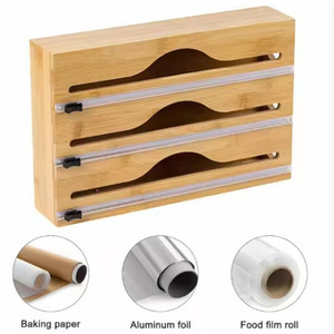 Distributeur de papier d'emballage avec lame en aluminium pour le rangement du papier aluminium et du papier sulfurisé de cuisine - Product Image 2
