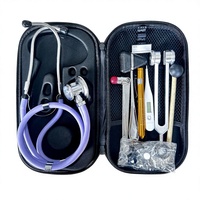 Kit Stéthoscope Chirurgical Double Tête Fortune FT-SD04 avec Marteau de Relaxation, Sac EVA, Certifié CE, Dispositif Médical de Classe III