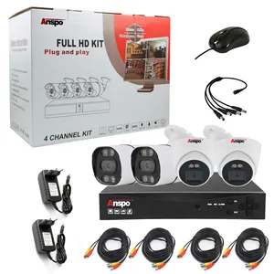 Fabrika düşük fiyat 5MP analog güvenlik kamera kızılötesi gece görüş ile 4 kanal AHD DVR kiti CCTV AHD bullet Dome