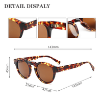 Lunettes de soleil rondes en acétate de haute qualité OEM ODM, polarisées UV400, monture fine, design de créateur pour l'Europe et les États-Unis, Gafas De Sol