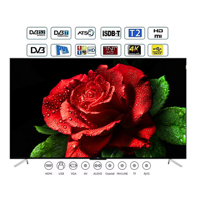 Inventory Ready Delivery Black Hotel TV Ultra-thin OLED Smart TV 43 120 Inch 4K HDTV Android PAL System 60-144Hz Built-in