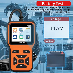 เครื่องมือวิเคราะห์ OBD2 สำหรับรถยนต์, เครื่องอ่านโค้ด, เครื่องทดสอบแรงดันไฟฟ้ารถยนต์, เครื่องสแกนโค้ดข้อผิดพลาดของเครื่องยนต์, เครื่องทดสอบการชาร์จ V500 - Product Image 3