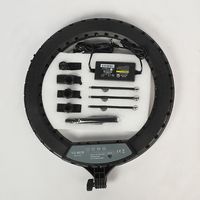 18 Zoll Dimmbares Rundes LED-Ringlicht Selfie-Blitzlicht mit Fernbedienung für Make-up Fotografie Video Live-Studio
