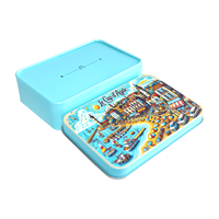 Boîte en métal OEM compacte à charnière, de qualité alimentaire, pour emballage de bonbons, menthes, maquillage, rangement portable, durable, argentée, rectangulaire, idéale comme cadeau
