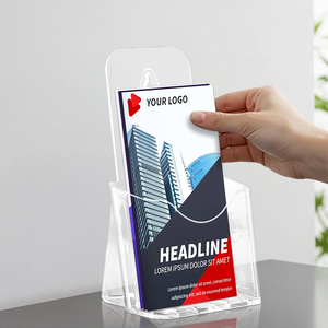 Tiết kiệm không gian rõ ràng <span class=keywords><strong>Acrylic</strong></span> Brochure chủ hiển thị A6 Kích thước bảng Top cho văn phòng triển lãm thương mại - Product Image 1