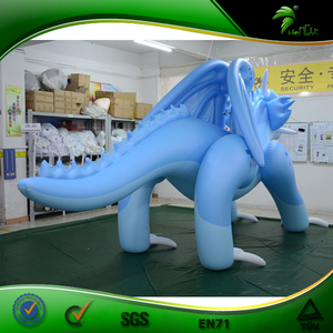Figura inflable de dibujos animados para niños, modelo de globo inflable de dragón azul, disfraz de muñeca de Animal - Product Image 3