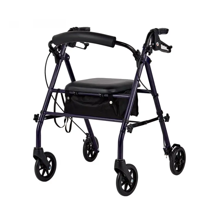 Hạnh Phúc Y Tế Trọng Lượng Nhẹ Nhôm Thép KD Có Thể Gập Lại Rollator Walker Cho Người Cao Niên