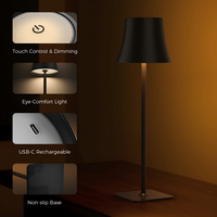 Lampe de bureau LED sans fil à intensité variable, moderne, en fer forgé nordique, écologique, alimentée par batterie, pour utilisation sur table de restaurant
