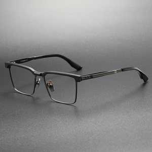 DTX137 <span class=keywords><strong>Lunettes</strong></span> d'ordinateur carrées sans vis en titane <span class=keywords><strong>de</strong></span> haute qualité bloquant la lumière bleue Montures classiques vintage pour <span class=keywords><strong>lunettes</strong></span> homme - Product Image 4