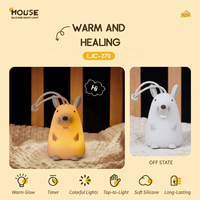 Veilleuse rechargeable USB en silicone LED pour bébé et enfant, portable, pour chambre, lit, ambiance romantique, mignonne, colorée, couleur personnalisée