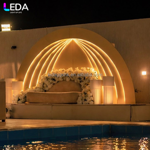 LEDA - Fondo de Pared Acrílico Semicircular para Bodas, Diseño Nuevo, Color Avena, Desmontable, Combinación LED - Product Image 2