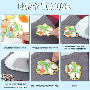 Patchs personnalisés Fer sur <span class=keywords><strong>Oeuf</strong></span> <span class=keywords><strong>Lapin</strong></span> Broderie <span class=keywords><strong>Dessin</strong></span> Animé <span class=keywords><strong>Lapin</strong></span> <span class=keywords><strong>de</strong></span> Pâques Patch Chenille - Product Image 5