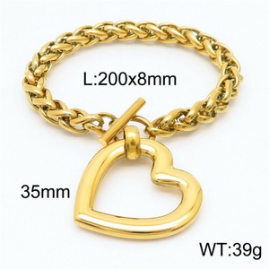 Popular 18k Gold Plated <b>love</b> Stainless Steel Heart Pendant Necklace <b>Bracelet</b> Jewelry Set - Product Image 3