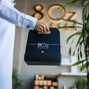 Portavasos Doble Ecológico para Café para Llevar, Personalizado para Cafeterías, para 2 Vasos de Papel, con Asa - Product Image 1