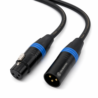 Câble de microphone XLR de 6 pieds, gaine tressée, plaqué or, équilibré, mâle-femelle, 3 broches, pour enceintes alimentées et audio