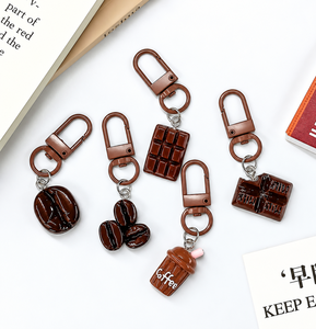 Llavero de chocolate y café, colgante de comida de dibujos animados, amuleto para bolsa de plástico, accesorio para mochila, regalo - Product Image 3