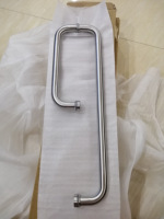 Poignée de porte en verre d'école d'hôpital commercial levier de porte en verre de douche portes de salle de bains