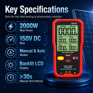 2000W Solarmodul MPPT Tester PV-Modul Leistungsmesser MC4 Anschlüsse <span class=keywords><strong>Pmax</strong></span>/Voc/Isc/Vmp/Imp Messung Auto/Manueller Modus Klasse 1.0 - Product Image 2