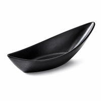 Bol en mélamine noir de 31,5 cm, forme bateau, caractéristiques chinoises, incassable, qualité alimentaire, pour restaurant et hôtel