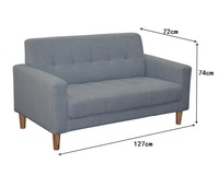 Günstiges Klassisches Zweisitzer-Leinensofa Komfortables Wohnzimmermöbel