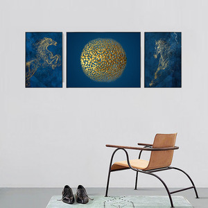 HUAMIAO <span class=keywords><strong>3</strong></span> PCSクリスタル磁器絵画リビングルーム装飾抽象的な馬の絵ポスター現代の壁アート装飾 - Product Image 5