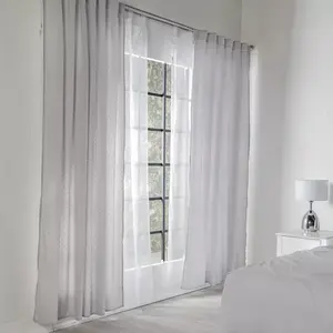 Cortinas de Chifón Vianney, Juego de 2 Piezas de Longitud Completa, Color Sólido, Estilo Minimalista, para Todas las Estaciones, Tela de Poliéster - Product Image 3