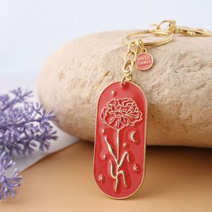 Nouveau Porte-clés Émail Botanique Fleurs des 12 Mois de Naissance, Breloques Fleurs du Mois de Naissance Roses du Vallon - Product Image 6