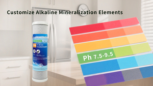 Cartouche de filtre à <span class=keywords><strong>eau</strong></span> minérale alcaline <span class=keywords><strong>pH</strong></span> 7,5-9,5 20 pouces, bloc de carbone et infusion minérale - Product Image 2